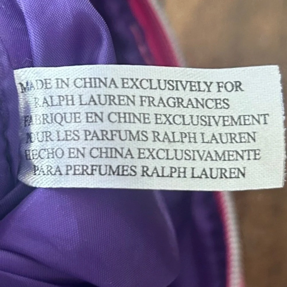 Ralph Lauren Fragrances Toiletry Cosmetic Bag Canvas Large Green Polo Pony Logo